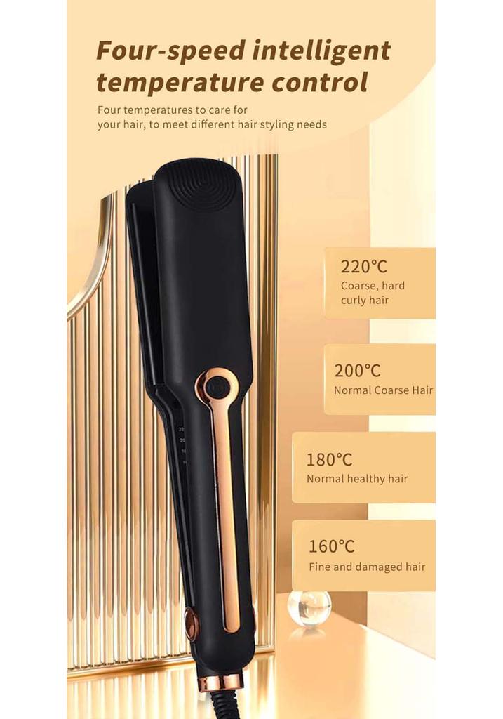 Hair Straightener Professional Ceramic Flat Iron Negative Ion Wide Plate Temperature Adjustable Straightening Iron