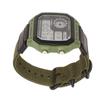 Digital Sport Watch Canvas Strap Luminous Waterproof Retro Sport Watch for Outdoor Sports Green