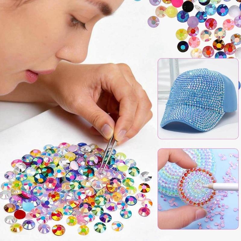 Resin AB Glittering Flat Back Rhinestones For Nail Art In 3mm 4mm 5mm 6mm Sizes With Jelly Color Option 10000pills/Box