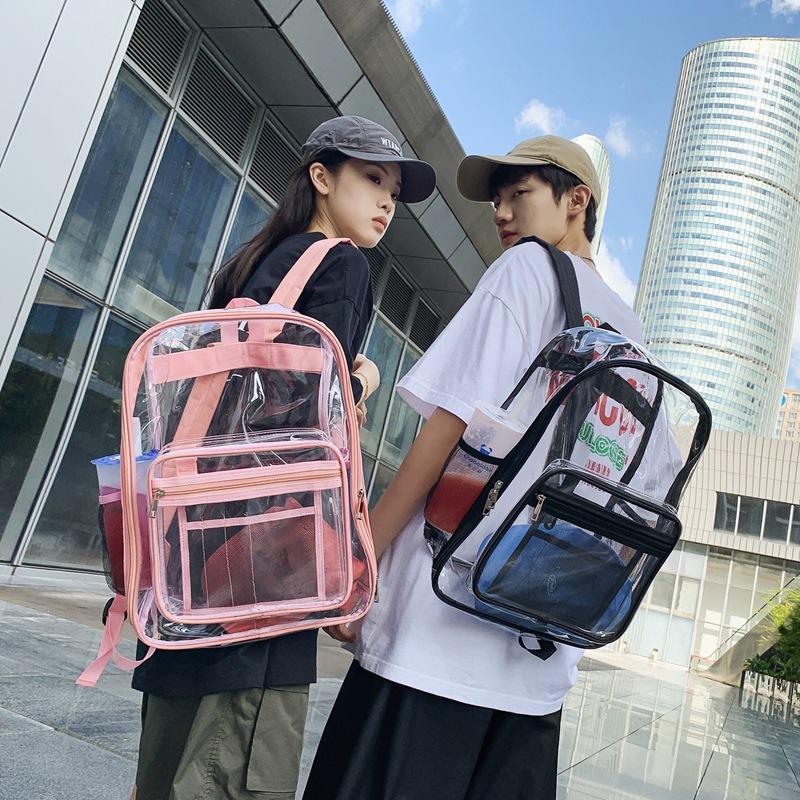 Schultasche PVC durchsichtiger Rucksack für Damen, 1011 Rucksack mit großem Fassungsvermögen für Herren, modischer personalisierter Rucksack, vollständig transparent