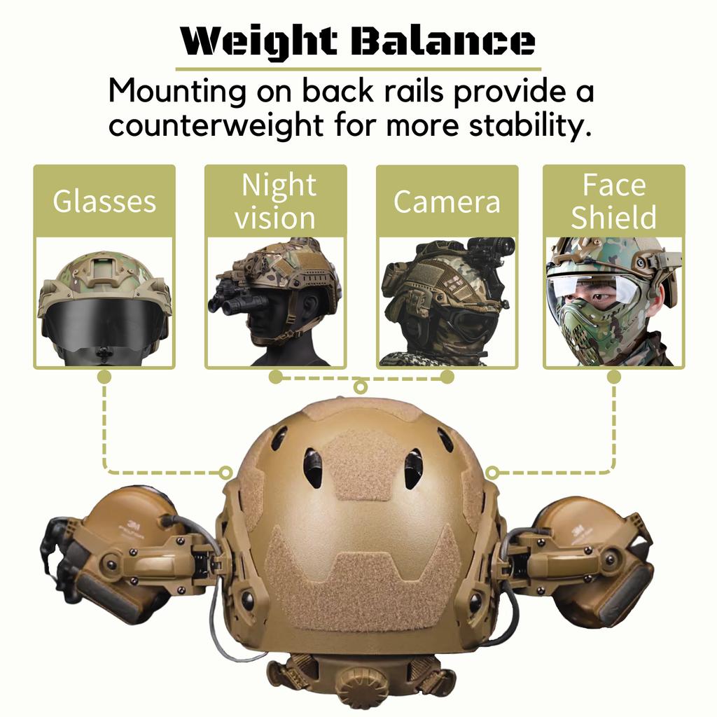 Helmet Rail Adapter For PELTOR ComTac Airsoft Shooting Accessories Headset Mount Fit Ops Core ARC Team Wendy MLOK Rail