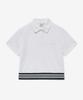 YALE Women'S Crop Banded Polo Shirt_White