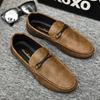 Summer New Men's Loafers Comfortable Flat Casual Shoes Men Breathable Slip-On Soft Leather Driving Shoes 2025