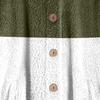Women's Fashionable Patchwork Loose Hooded Plush Button Long Sleeved Loose Warm Jacket