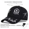Unisex Black White Patchwork Graffiti Print Baseball Caps Spring and Autumn Outdoor Adjustable Casual Hats Sunscreen Hat