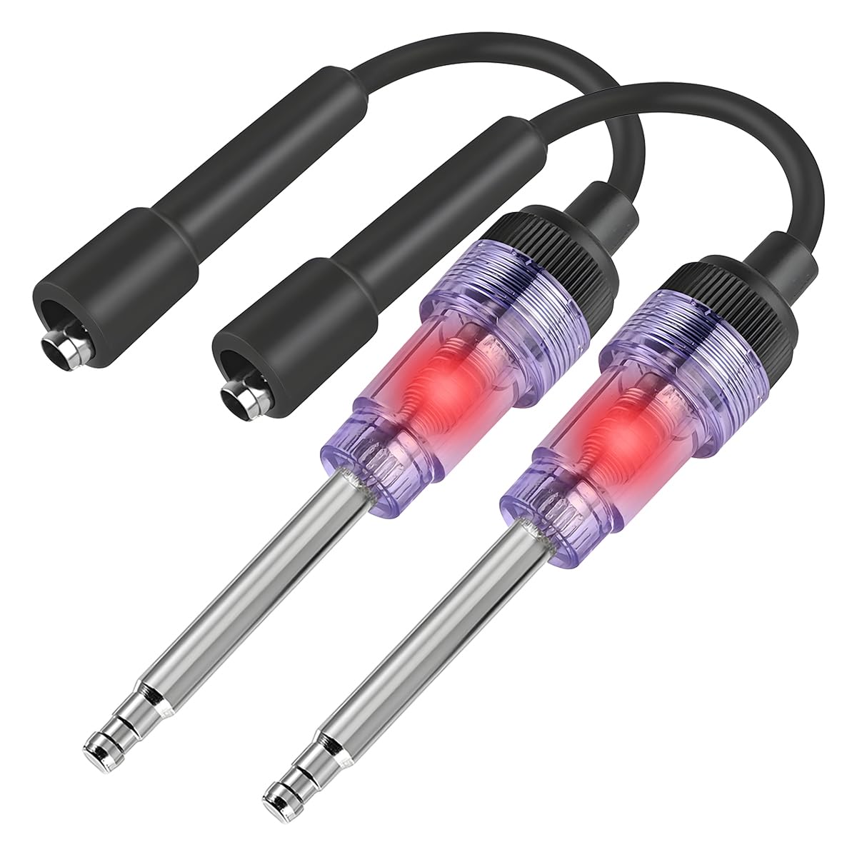 

2pcs Inline Spark Plug Tester Straight Boot Engine Ignition Tester Light Small Armature Diagnostic чорний