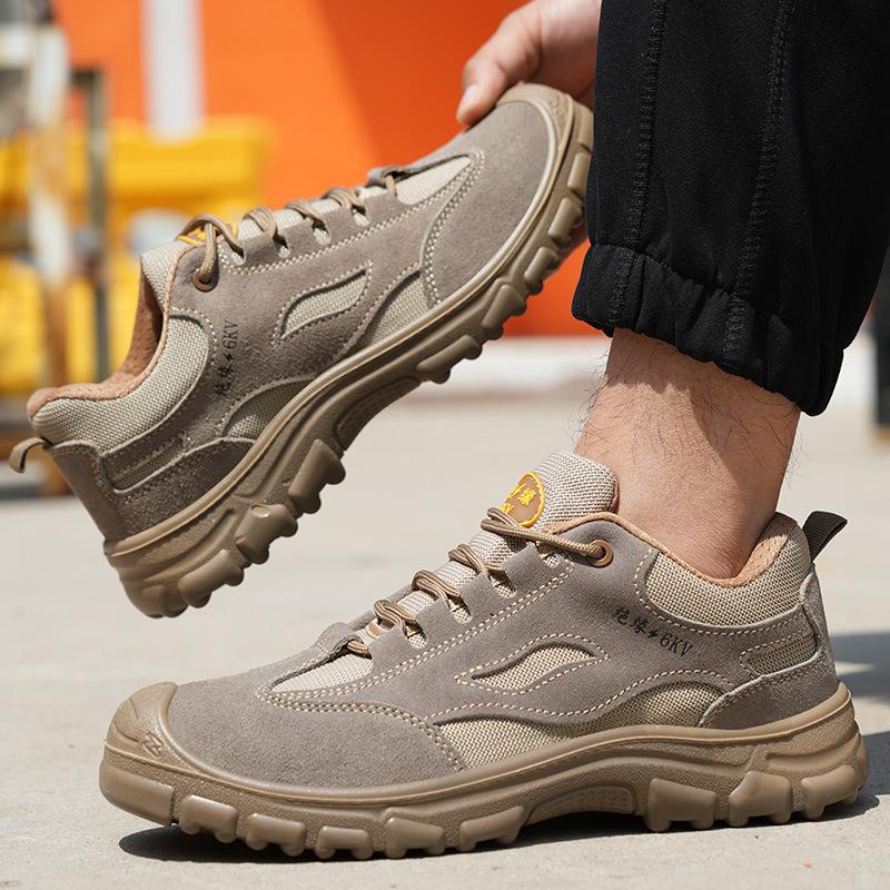 Oulylan Outdoor Fashion Casual Men's Anti Slip Labo Shoes Work Shoes Comfortable Wear-Resistant Low-Top Casual Men's Shoes