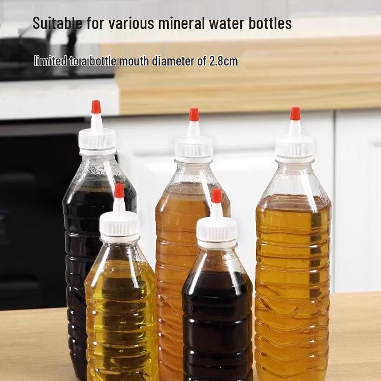 Leak-Proof Mineral Water and Oil Pourer Cap with Pointed Spout - Plastic Jug Replacement