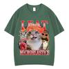 I Eat Microplastics Funny Cat Meme T-shirt Men Women Fashion Oversized T-shirts Casual Cotton Loose Short-sleeved T Shirts