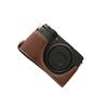 Vintage PU Leather Camera Bag Half Body Protective Cover with Strap for GR IIIx GR III GRIII GR3 Enhanced Grip Soft Lining 1Celsius4 Inch Thread Hole