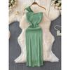 Knitting Dress Goddess Temperament Slim Fit Package Hip Skirt Spring and Summer 2024 New Arrival Sexy Oblique Shoulder Pure Desire Bottoming Skirt