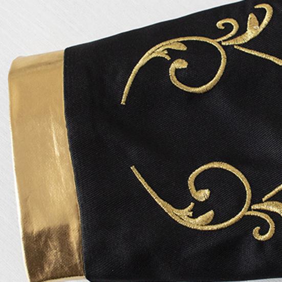 Halloweenský mužský kabát s elegantními výšivkami a tenkým nepravidelným spodkem vintage bunda pro výkon