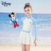Disney Girls' Long-Sleeve One-Piece Sun Protection Swimsuit