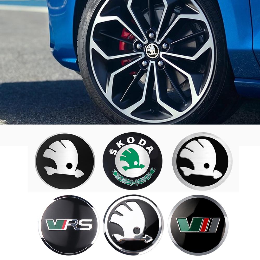 4Pcs 56/60/65/68MM Car Wheel Center Covers Hub Cap Sticker For Skoda Rapid Scala Kodiaq Fabia Kamiq Karoq Octavia A5 A7 VRS VII