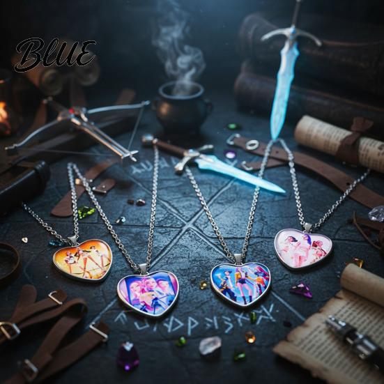Heart Necklace Korea Pop Pendant Anime Movie Hunters Design Jewelry