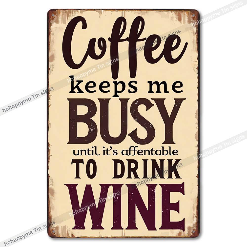 Retro Coffee Metal Tin Sign Vintage Wall Art Decor Grinder Decorative Kitchen Dining Room Home Decor Gift Idea