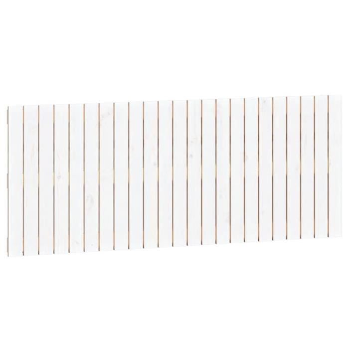 824844 vidaXL Wall-mounted Headboard White 147x3x60 Cm Solid Pine Wood