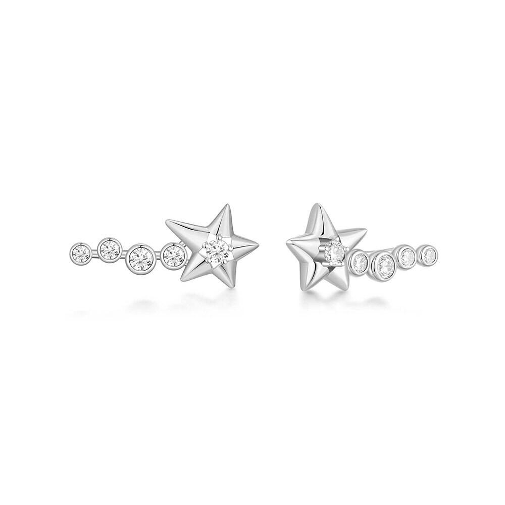 Silver Sparkling Meteor 925 Silver Ear Climber/Earrings E066-06H