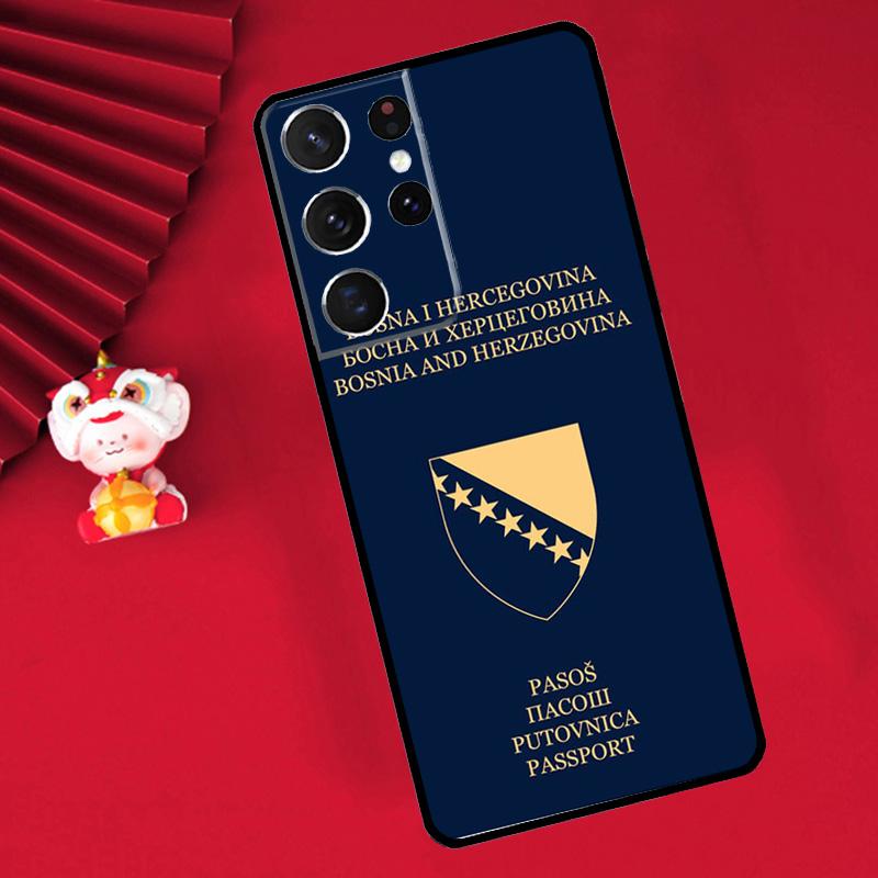 Bosnia and Herzegovina Passport Case For Samsung Galaxy S24 Ultra S22 S23 Plus Note 10 Note 20 S8 S9 S10 S20 S21 FE Cover