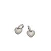Silver Needle Three-dimensional Heart-shaped Hollow Diamond-encrusted Elegant Earrings with Heart-shaped Double-sided Ear Clasps Trendy Style