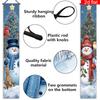 Merry Christmas Door Banner Couple Snowman Snowy Tree Scenes 1 Pair Indoor Outdoor Decor