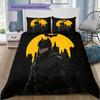 Yellow Black Batman Bedding Set,1 Duvet Cover &2 Pillowcases,Home Decor,Ideal Gift