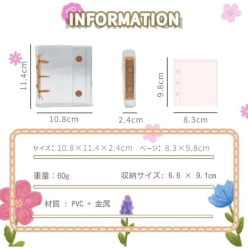 Wyazziv3 Contrast Card Case, Mini Binder Storage, Multifunctional Refills, Cute Design, Collection Organizer, Photo Storage Case (Light Green)