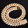 New Two-Row Ladder Zircon Gold Cuban Chain Necklace - Versatile and Fashionable Design