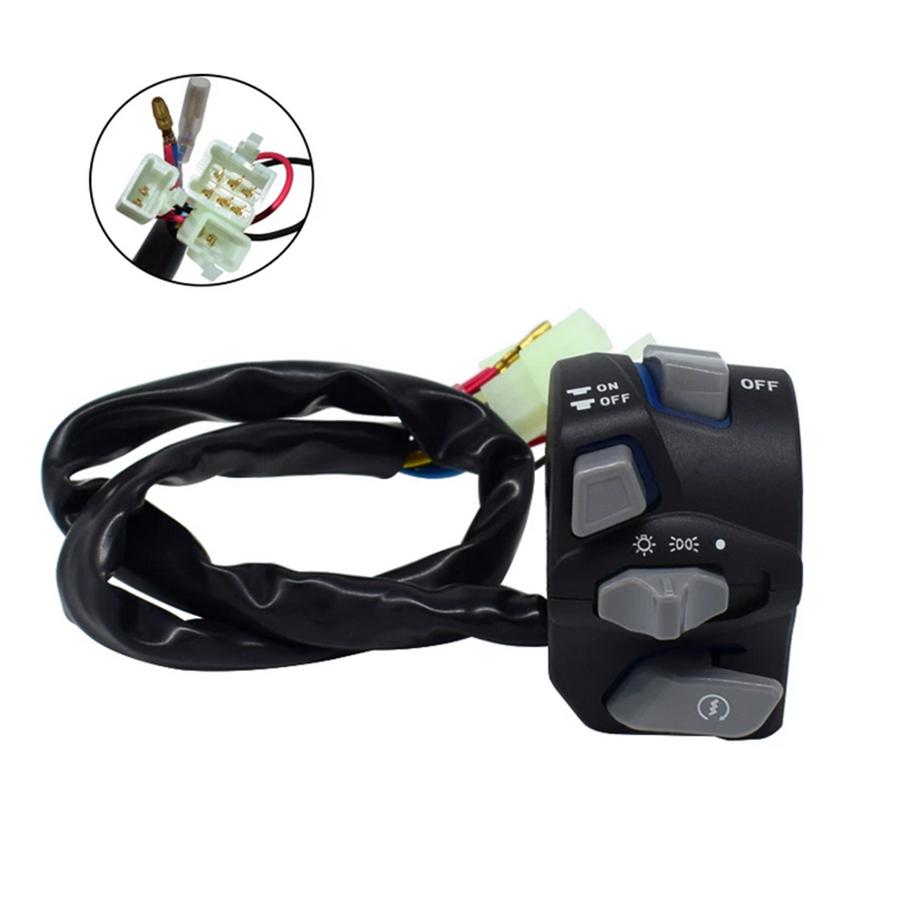 Pair 7/8" Motorcycle Handlebar Switch Assembly Indicator Start Button w/ Light