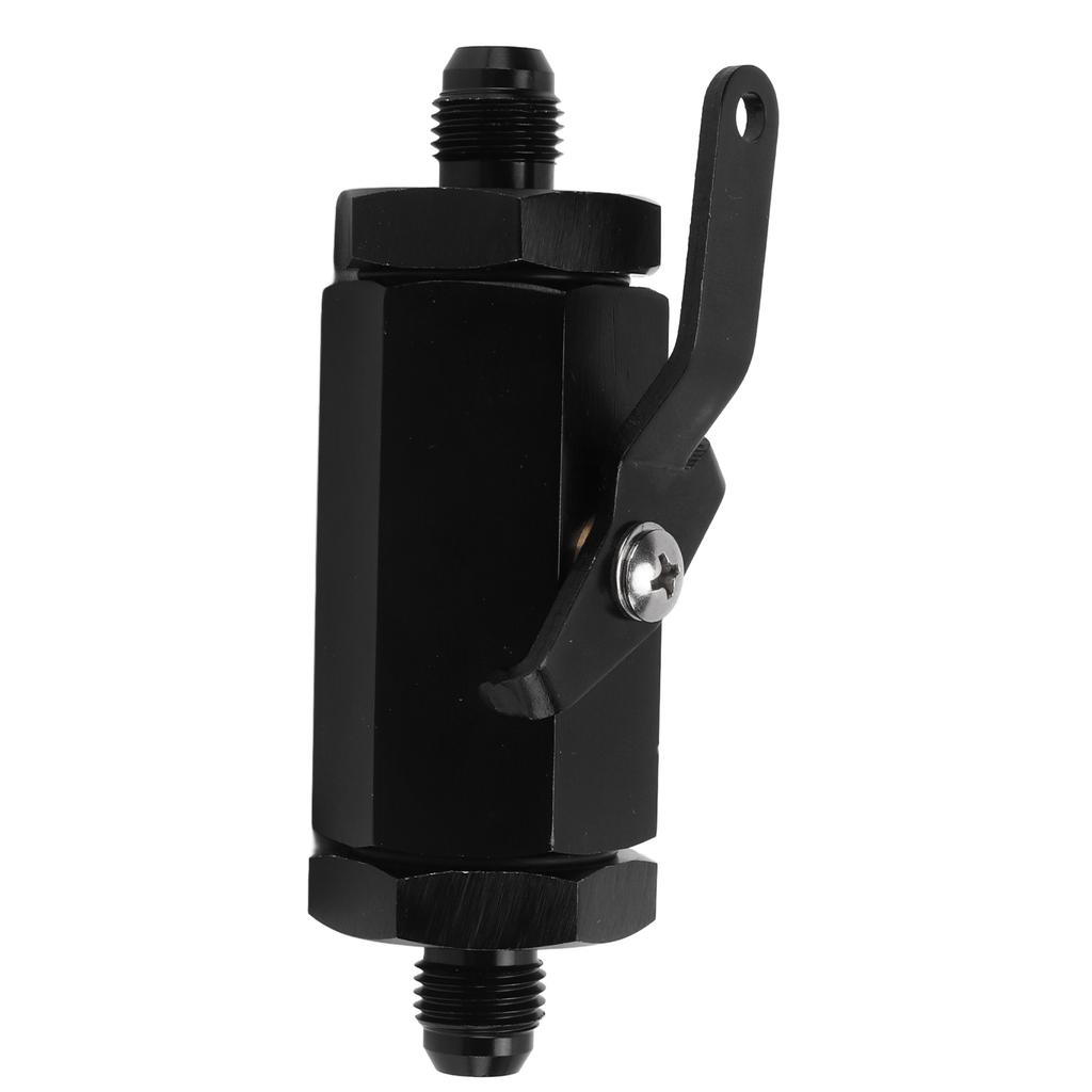Car Fuel Shut Off Valve AN6 Fitting Flow Control Aluminum Alloy Black Rustproof Universal