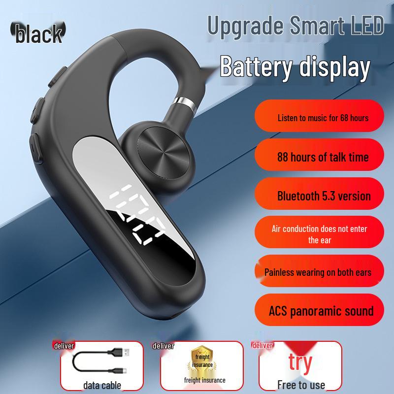 Model V28 Wireless Bone Conduction Ear-Hook Headphones with Long Battery Life 