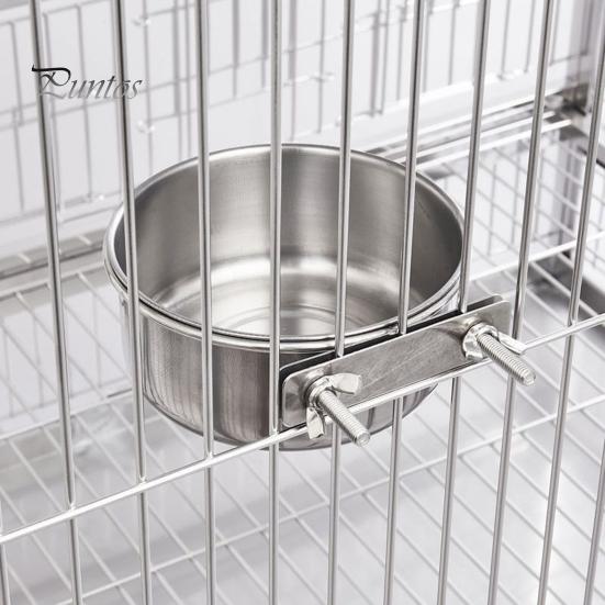 1/2 stk. Mateskål for små fuglebur med klemme i rustfritt stål Vannmatskål til kjæledyrmater Coop-tilbehør til papegøye-kakefugl-ara dvergpapegøyer