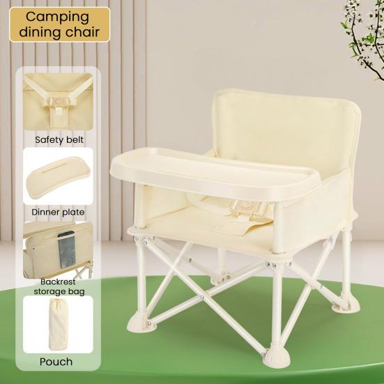 Portable 3-in-1 Baby Booster Seat Cozy Floor Seat with Feeding Tray Foldable Toddler Booster with Safety Belt And Storage Bag for Travel Dining