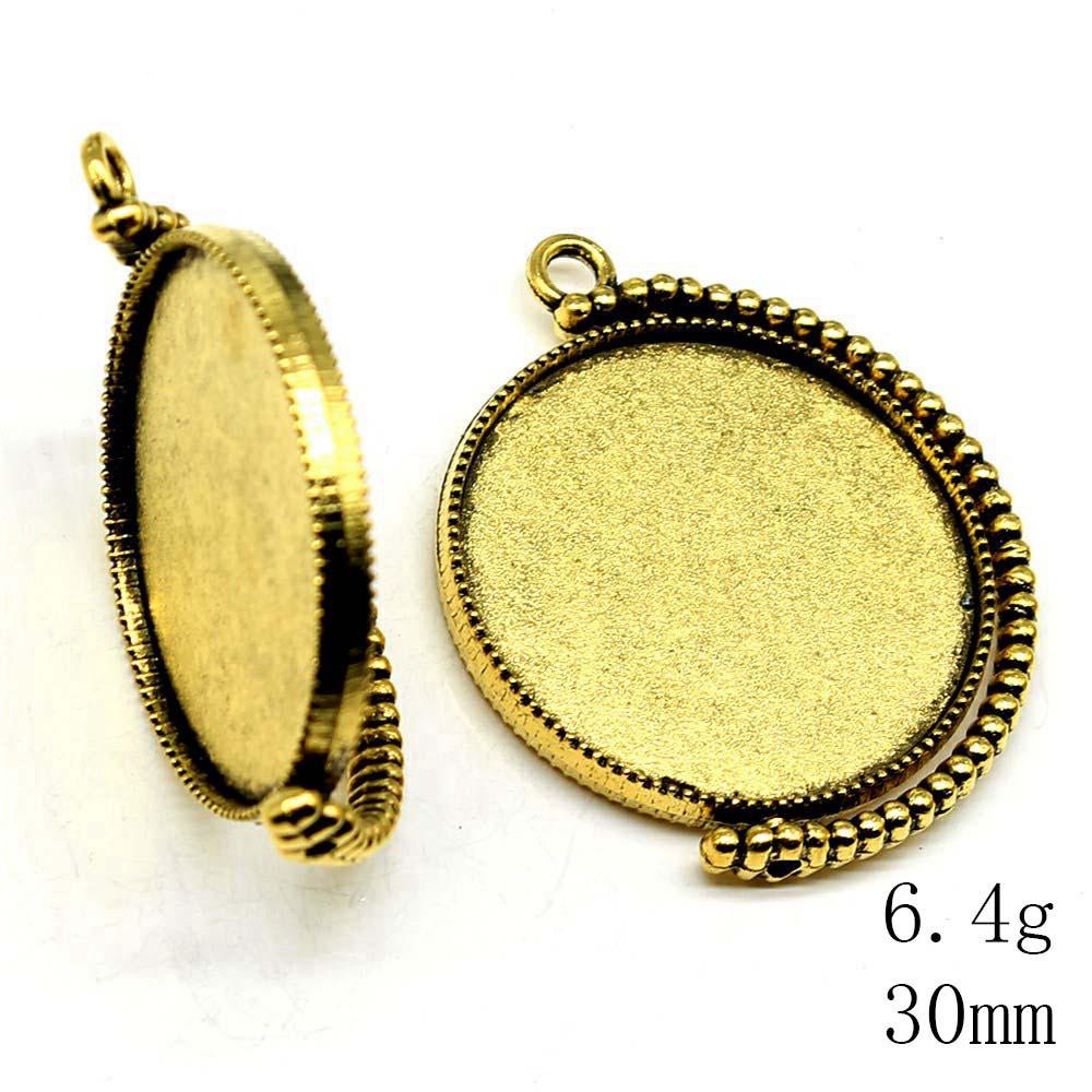 New Year's Day Accesories Fit Round 30-35mm Glass Cabochon Base Setting Tray Accessories Parts Souvenir Accessory Parts