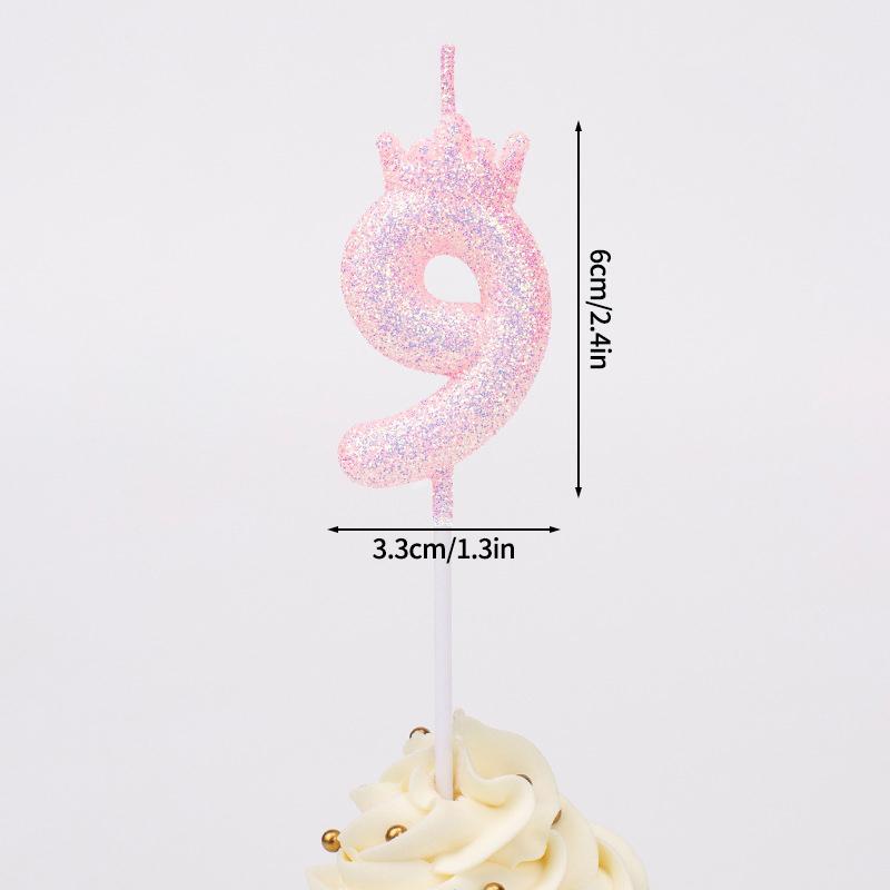 Purple Pink 0-9 Number Candle Kpop Birthday Cake Decorations Party Cake Candle Ornament K-pop Accessories