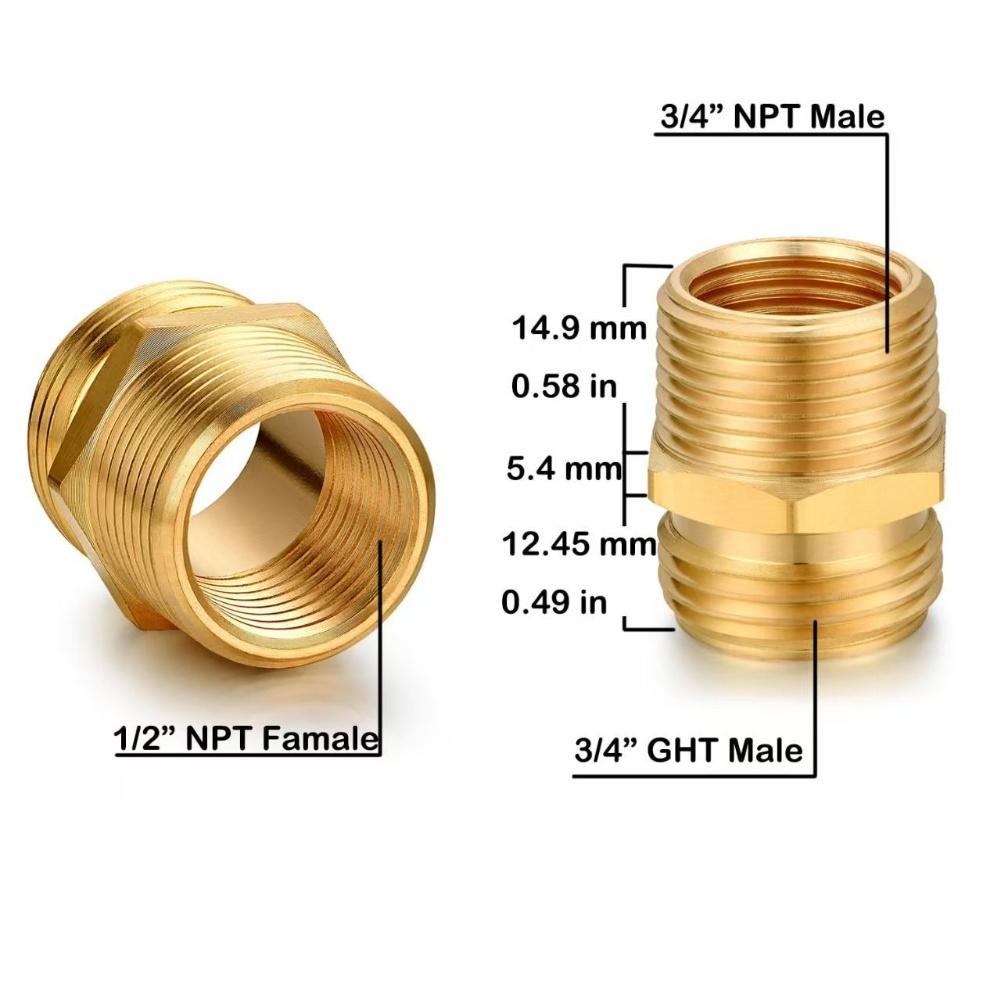 Plumbing Connector Brass Connector Easy Installation Golden Finish Leak Minimization DIY Plumbing For Garden Hoses