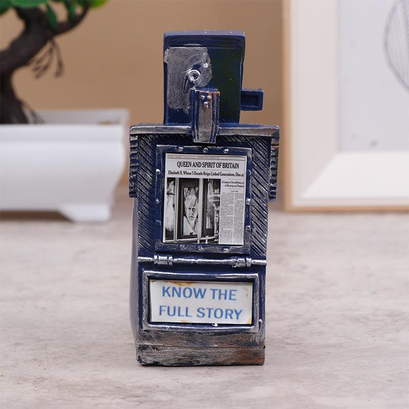 Miniaturní americký veřejný telefon v 1:12 Měřítko, Mini Nábytek pro panenkový dům ve vintage stylu, Model telefonní budky, Doplňky, Dekorace