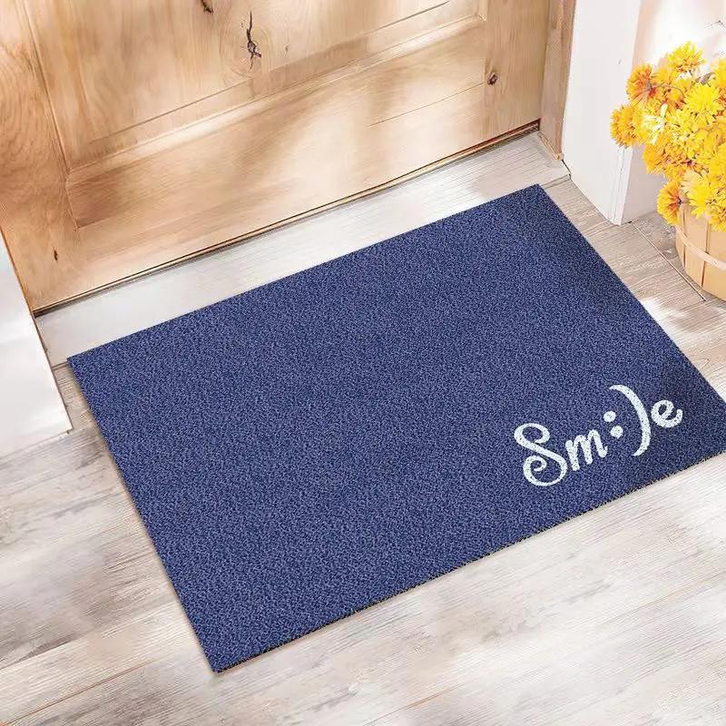 Door Floor Mat Pvc Silk Ring Foot Mat Door Mat Porch Change Insole Carpet Rubbing Dust Dust Non-slip Cute Smiley Face