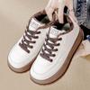 2025 Autumn/Winter Breathable Student Sports Shoes, Height-Increasing, Versatile, Plus Velvet, Thickened, Warm Soft Sole, White