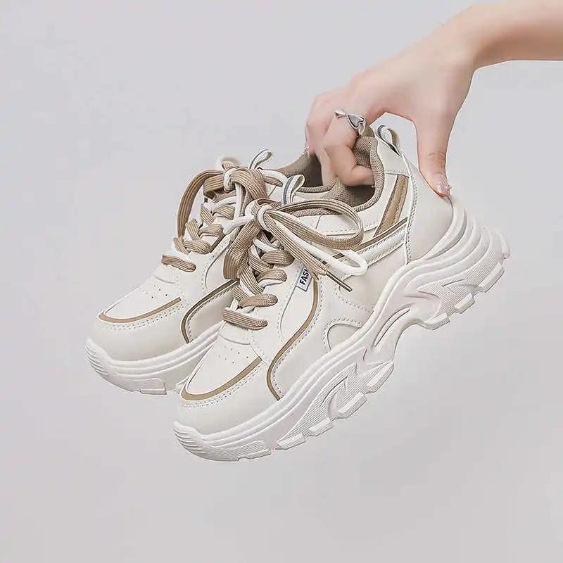 Fashion Size Round Tip Shoes Ladies Pink Vulcanize Ladies Sneakers Tennis Boots Woman Sports Loufers Street Tenni Design Hyperbeast