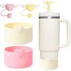 4pcs Heart Cup Accessories Set for Stanley 30oz 40oz Tumbler Cup, Including 2Pcs Cute Straw Cover Caps 10mm Straw Toppers