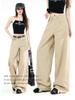 Women's Retro Wide-Leg Cargo Pants - Spring/Autumn 2026, Slimming Versatile Casual Style