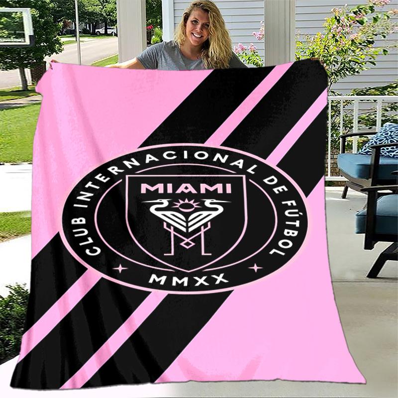 1 Stück Decke - Inter Miami CF Aufdruck, Leichte Decke für Sofa, Bett - Weich & Warm, Geschenk für Alle Jahreszeiten