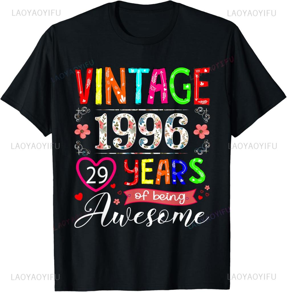 Level 29 Unlocked Awesome Since 1996 29th Birthday Gamer TShirt Unisex Summer Streetwear Tops Couple Camisas
