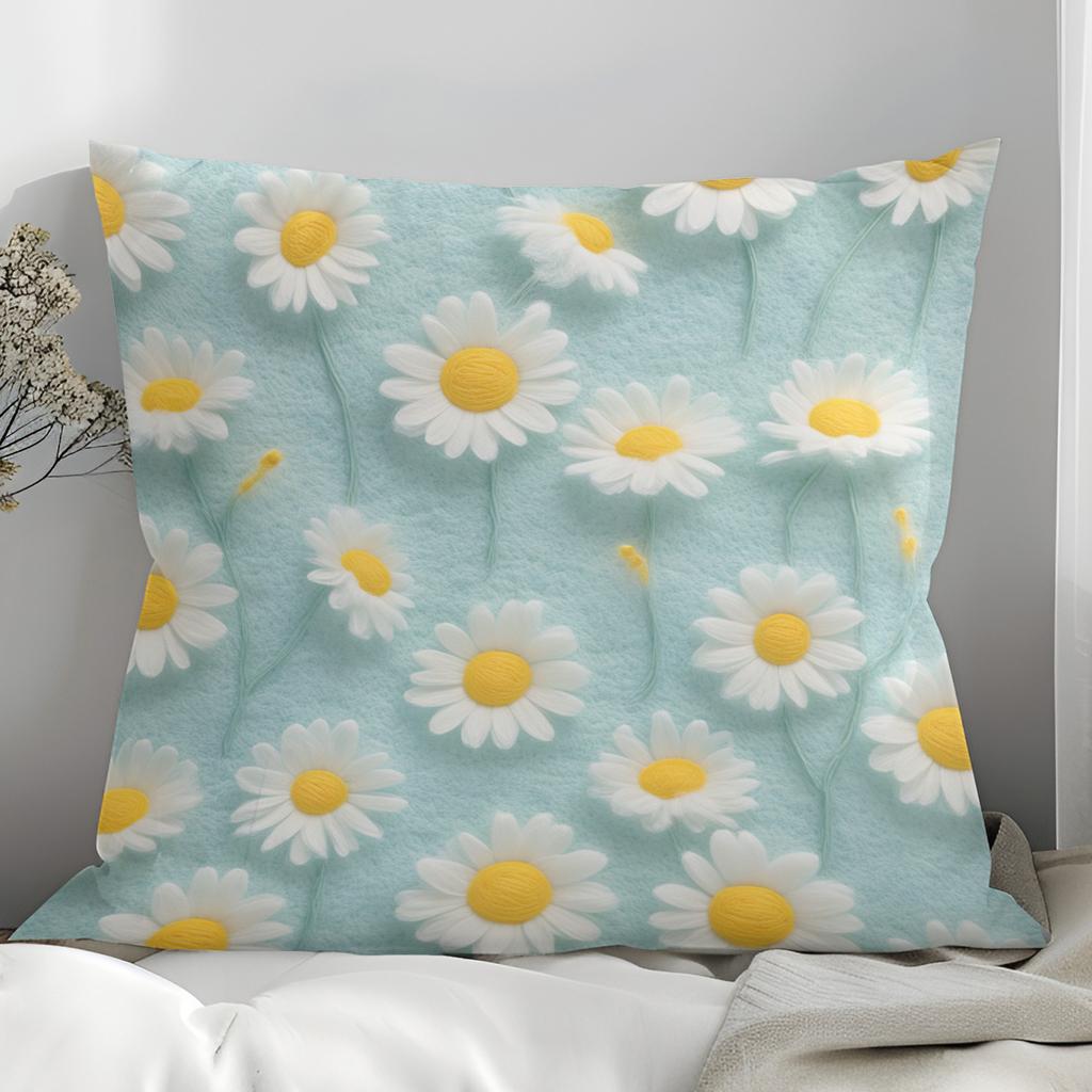 New 3D Imitation Plush Daisy Pillowcase Home Sofa Cushion Pillowcase