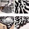 Dvojitá zebra vzor ledově norkový fleece přikrývka tlustá flanelová přikrývka korálové fleece prostěradla