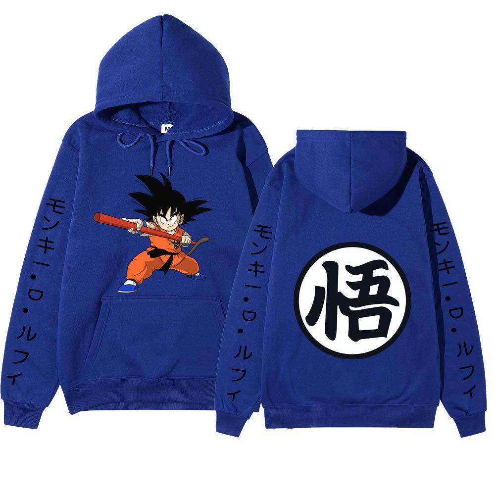 Dragon Ball Son Goku Anime Pattern Hoodie for Men Women Autumn Winter Loose Casual Long Sleeve Hooded Pullover Street Fashion Sweatshirt