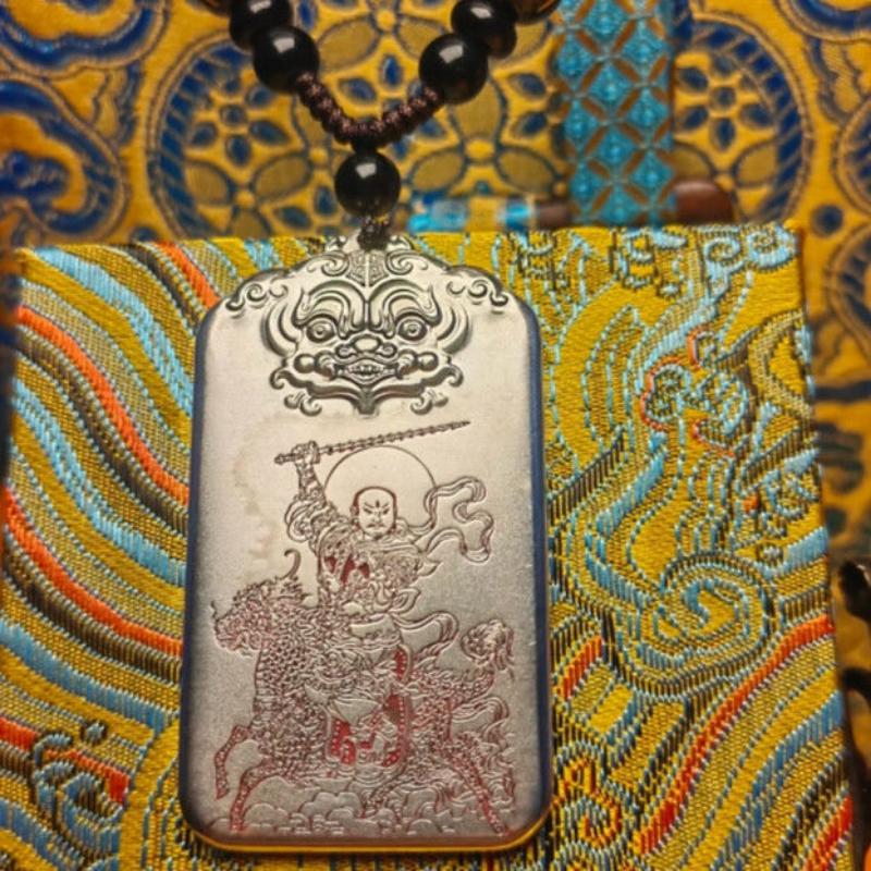 

Necklace Taoist Peace Card nine Heavens Ying Yuan Thunder Universal Transformation Tianzun Pendant 50CM(Necklace Size) срібний