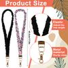 2 Pack Scrunchie Lanyards For Id Card And Keys Scrunchy Cute Neck Keychain With Clip Closure Retractable Stretchy Lanyards For T
