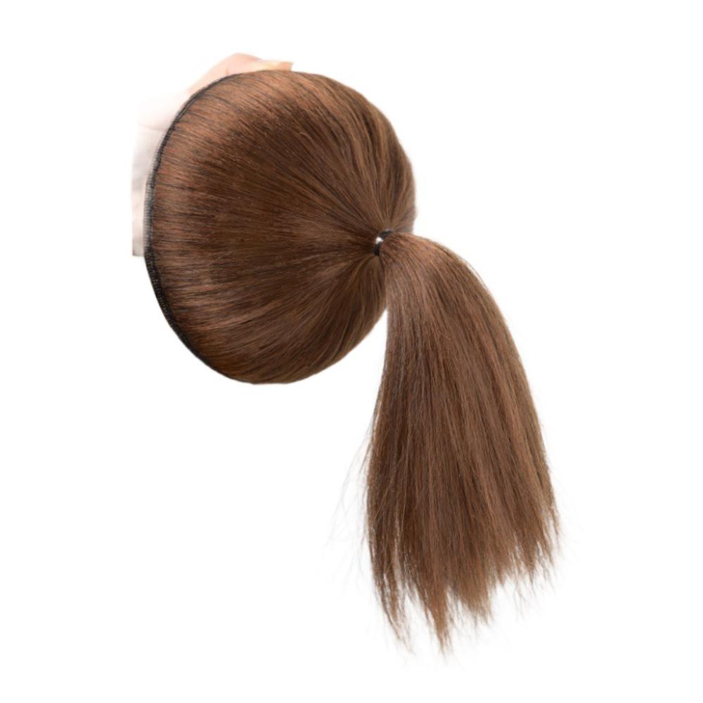 

Pomelo Skin Wig Head Hair Bag Ball Bun Maker Ponytail Hair Pieces Women світло-коричневого кольору